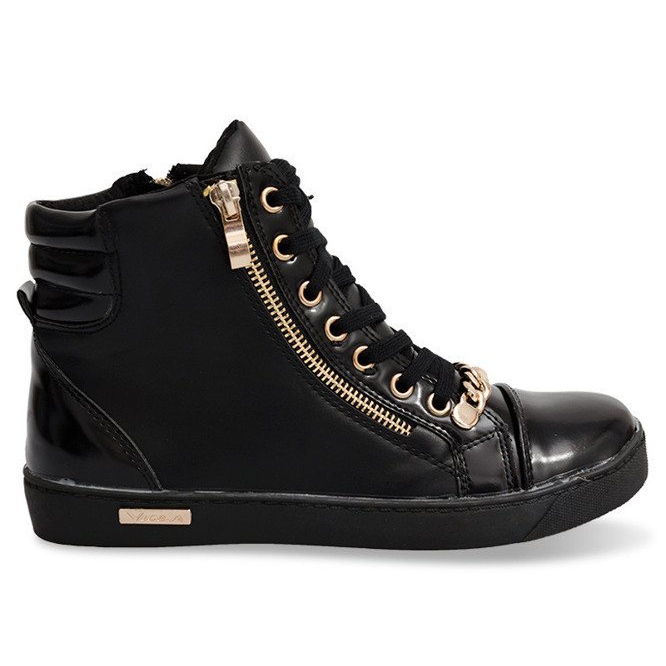 Baskets Montantes Avec Fermeture À Glissière Y406 Noir le noir