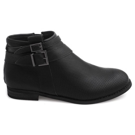 Bottines ajourées avec fermeture éclair H208 Noir le noir