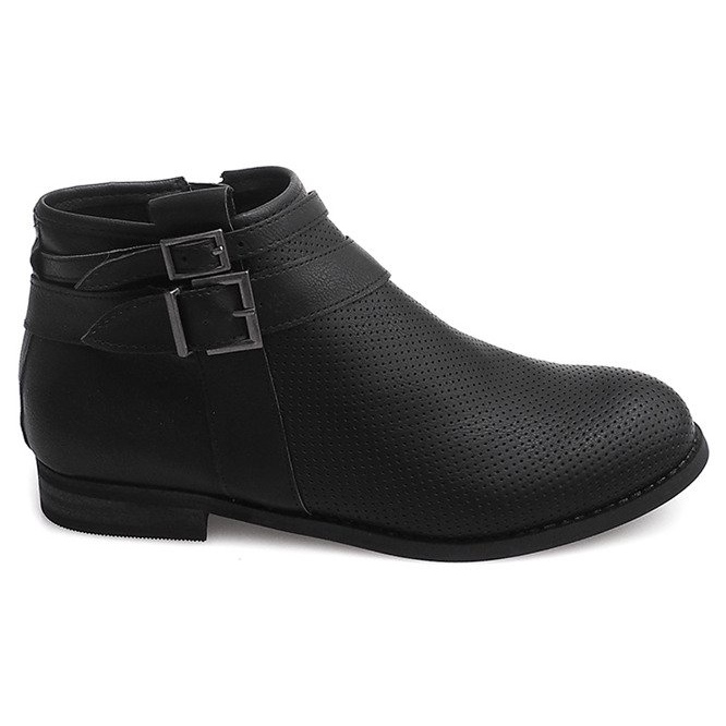 Bottines ajourées avec fermeture éclair H208 Noir le noir