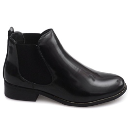 Bottines Laquées Avec élastique QQ48A Noir