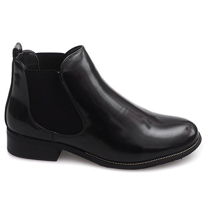 Bottines Laquées Avec élastique QQ48A Noir le noir