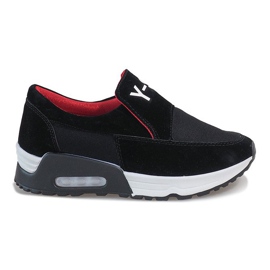 Chaussures de sport noires avec un délicat talon compensé A-13 le noir