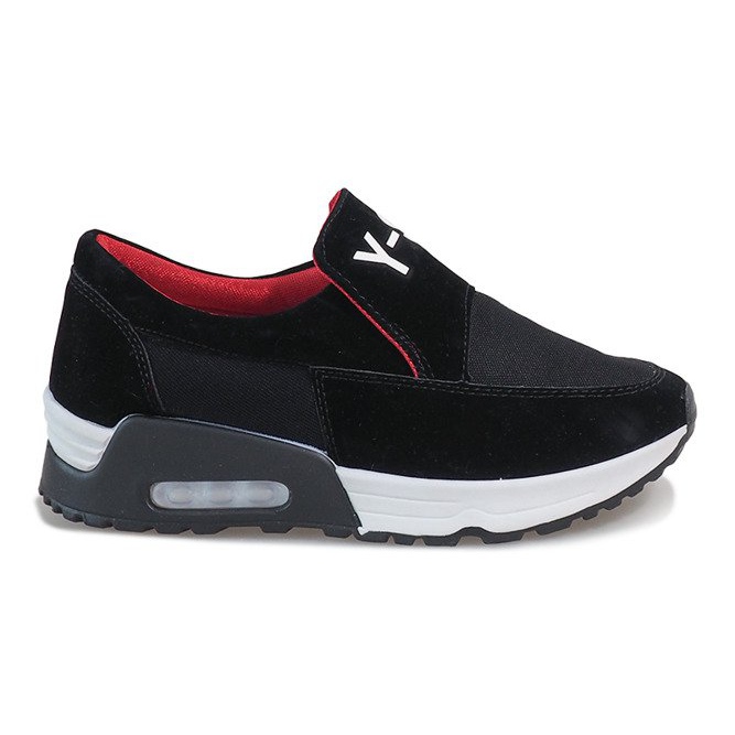 Chaussures de sport noires avec un délicat talon compensé A-13 le noir
