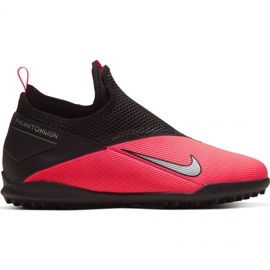 Nike Phantom Vsn 2 Academy Df Tf Jr CD4078 606 chaussures de football rouge oranges et rouges