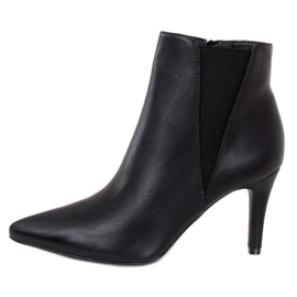 Bottines Jodhpur noires sur talon aiguille TX-1852-1 Noir le noir