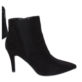 Bottines Chelsea noires daim noir TX-1852 Noir le noir