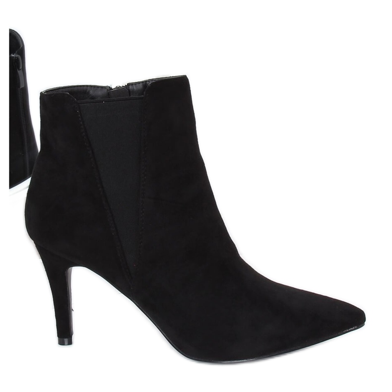 Bottines Chelsea noires daim noir TX-1852 Noir le noir