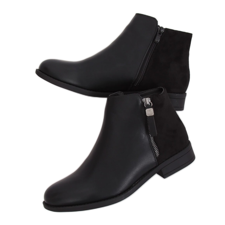Bottines Chelsea noires pour femme B0-350 Noir le noir Bottines Chelsea noires pour femme B0-350 Noir le noir