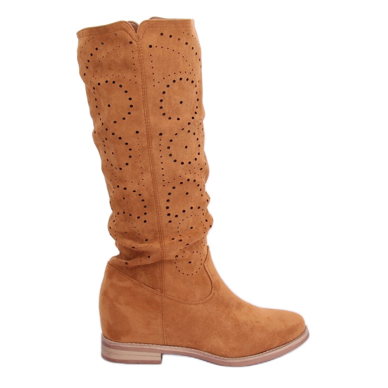 Bottines compensées ajourées Camel NC1015 Camel brun