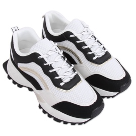 Noir et blanc LA87P Chaussures de sport noires