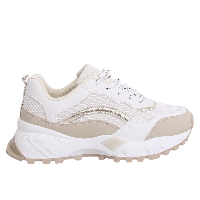 LA87P Chaussures de sport beiges blanches et beiges brun