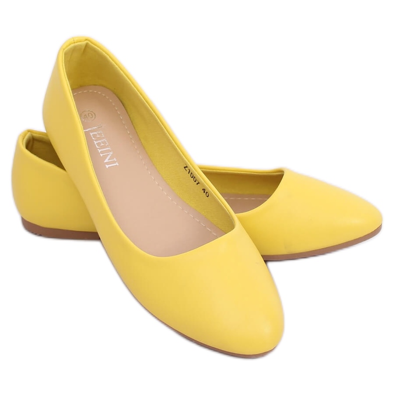 Ballerines unies jaunes Z1007 Jaune