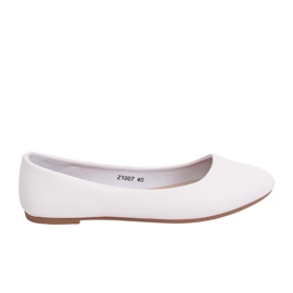 Ballerines blanches unies lisses Z1007 Blanc