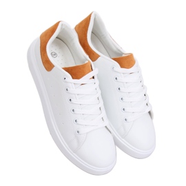 Baskets femme blanches LA85P Camel