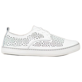 Goodin Baskets en cuir blanches