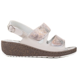 Goodin Sandales en cuir confortables multicolore