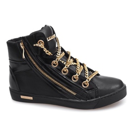 Baskets Montantes Avec Fermeture Éclair Y405 Noir le noir