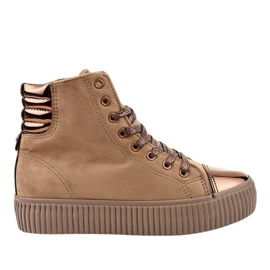 Baskets beiges sur la plateforme femme TL-53