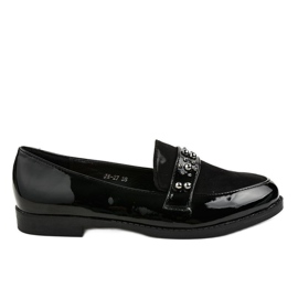 Chaussures à enfiler noires avec clous JN-27 le noir