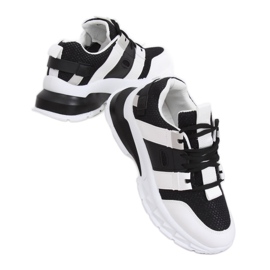 Chaussures de sport femme noir et blanc LA86P Noir