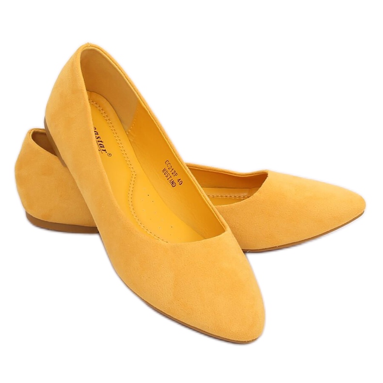 Ballerines en daim lisse miel CC212P Mustand jaune