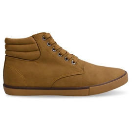 Baskets montantes élégantes Y034 Camel brun