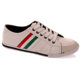 Baskets avec le drapeau de l'Italie 807 Blanc le noir