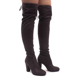 Bottes En Daim Sur Le Poteau 6221-2 Gris