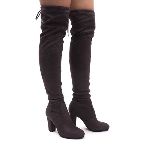 Bottes En Daim Sur Le Poteau 6221-2 Gris