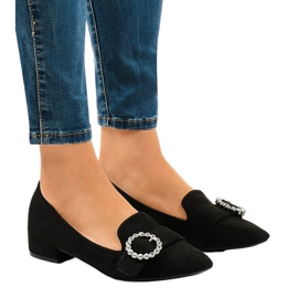 Escarpins en daim noir L419 le noir