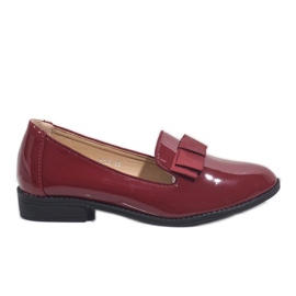 Mocassins femme rouge à nœud F158 Mocassins femme rouge à nœud F158