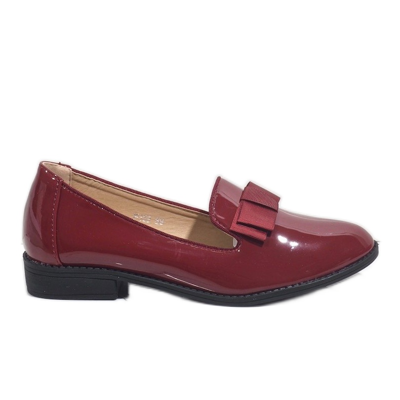 Mocassins femme rouge à nœud F158 Mocassins femme rouge à nœud F158