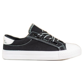 SHELOVET Baskets confortables en textile le noir