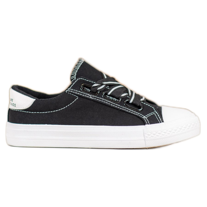 SHELOVET Baskets confortables en textile le noir