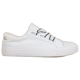 SHELOVET Baskets confortables en textile blanc
