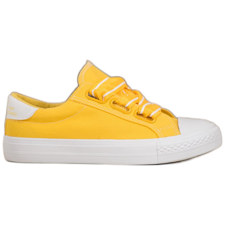 SHELOVET Baskets confortables en textile jaune