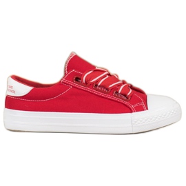 SHELOVET Baskets confortables en textile rouge