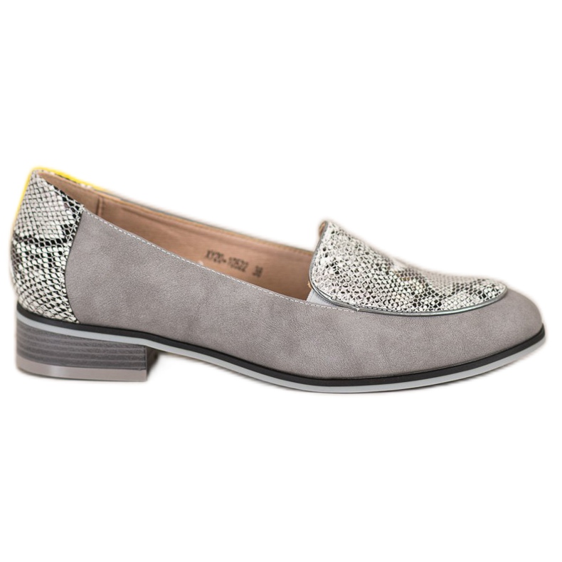 Mocassins VINCEZA imprimé serpent gris