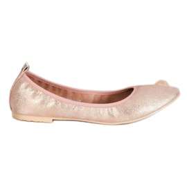 Goodin Ballerines dorées avec cuir écologique