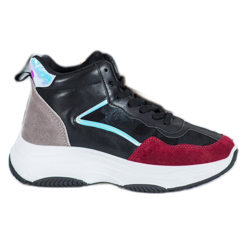 Ideal Shoes Bottes hautes sur la plate-forme le noir multicolore