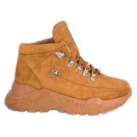 Queentina Baskets en daim brun