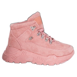 Queentina Baskets en daim rose