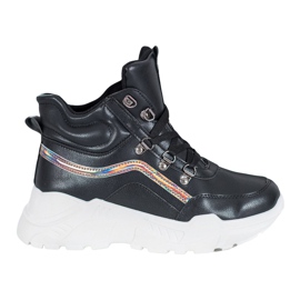 Ideal Shoes Bottes de mode le noir