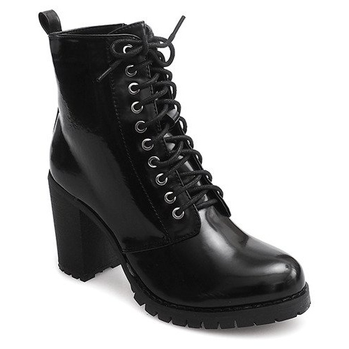 Bottines Laquées À Talons Hauts 17140 Noir le noir