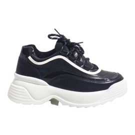 Baskets de sport noires en éco-cuir 7918-Y