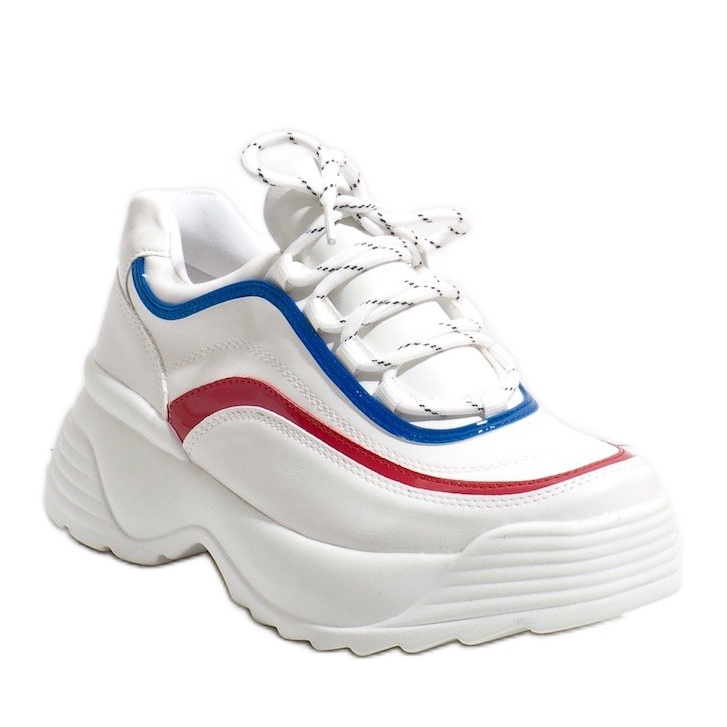 Baskets de sport blanches en éco-cuir 7918-Y multicolore Baskets de sport blanches en éco-cuir 7918-Y multicolore