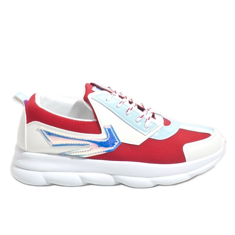 Baskets de sport blanches pour femmes W-3112 rouge multicolore Baskets de sport blanches pour femmes W-3112 rouge multicolore