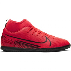 Chaussures d'intérieur Nike Mercurial Superfly 7 Club Ic Jr AT8153-606 multicolore oranges et rouges