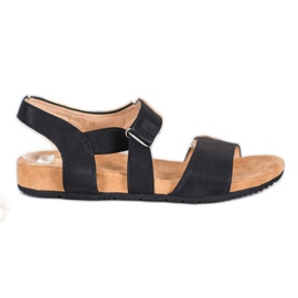 SHELOVET Sandales noires confortables le noir