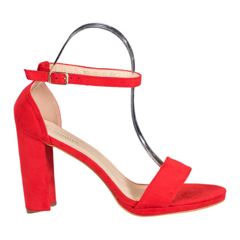 Goodin Sandales en daim sur un bar rouge